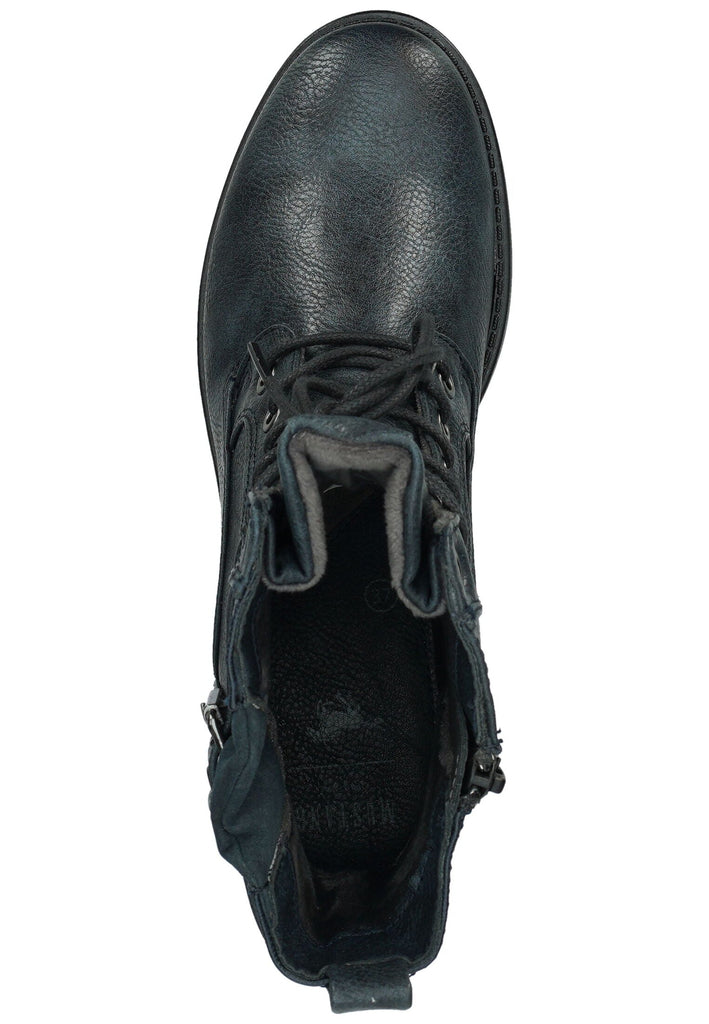 Mustang Stiefelette Lederimitat Navy Warmfutter