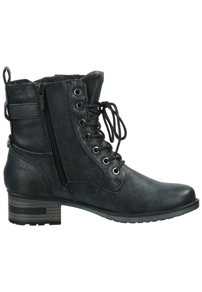 Mustang Stiefelette Lederimitat Navy Warmfutter