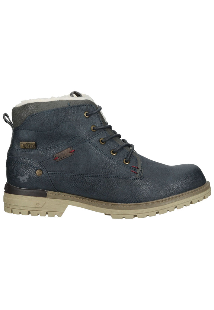 Mustang Stiefelette Lederimitat Navy Warmfutter