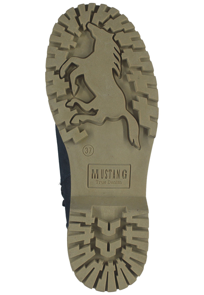 Mustang Stiefelette Lederimitat Navy Warmfutter