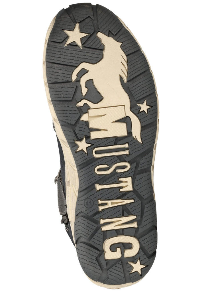 Mustang Stiefelette Lederimitat Navy Warmfutter