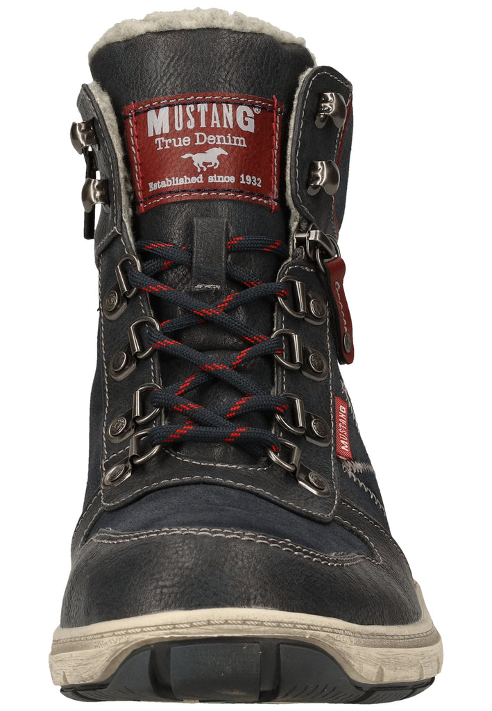 Mustang Stiefelette Lederimitat Navy Warmfutter