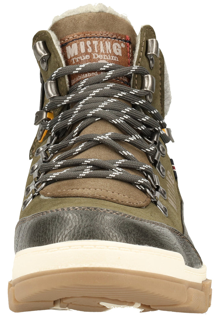 Mustang Stiefelette Lederimitat Oliv Warmfutter