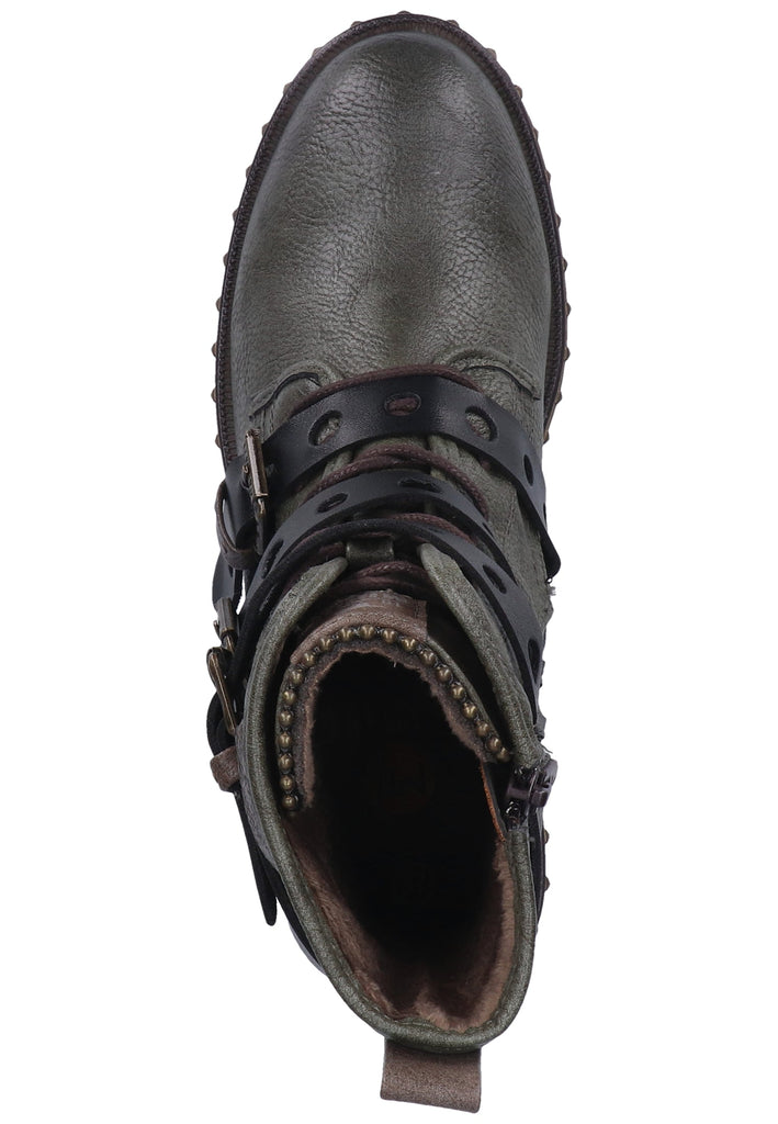 Mustang Stiefelette Lederimitat Oliv Warmfutter