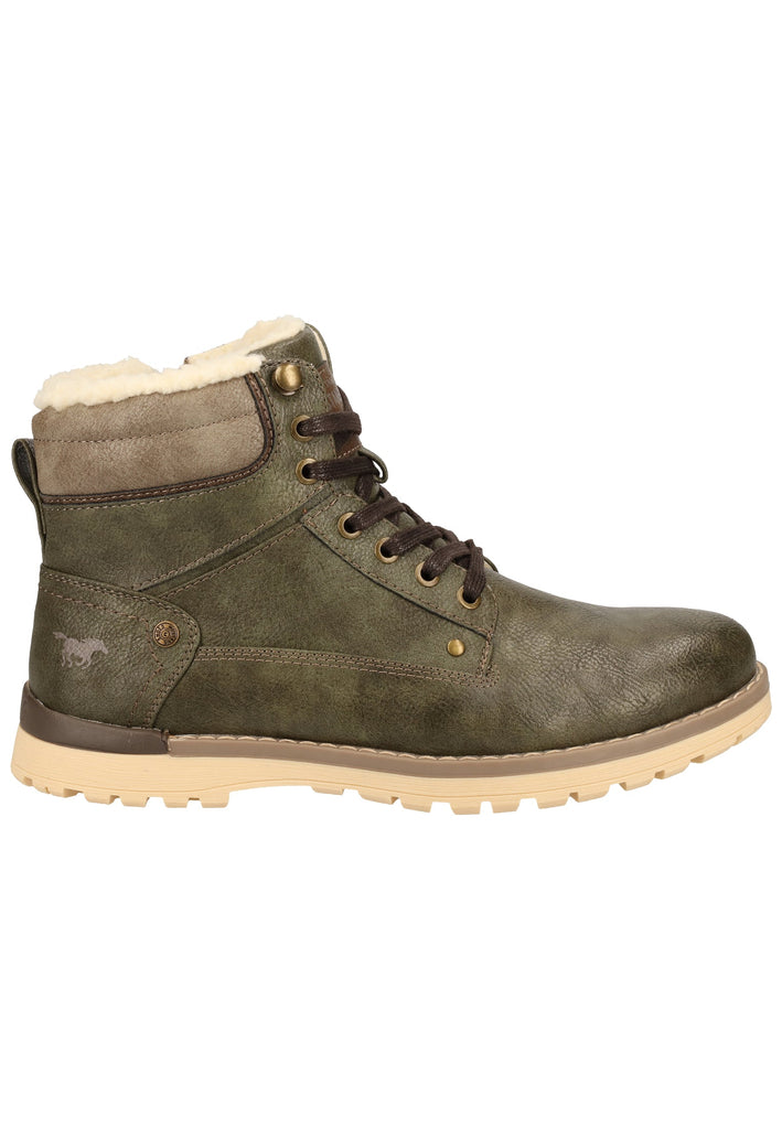 Mustang Stiefelette Lederimitat Olive Warmfutter