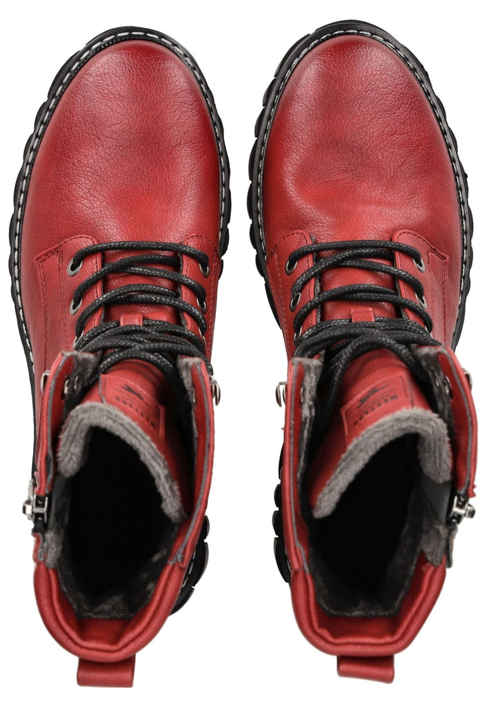 Mustang Stiefelette Lederimitat Rot Warmfutter