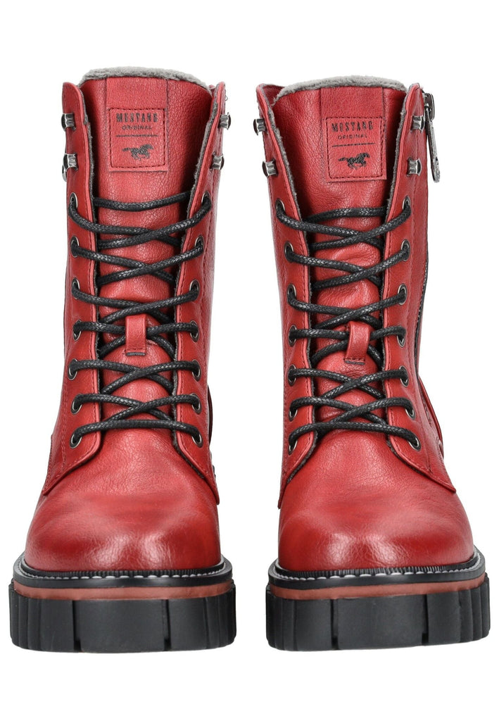 Mustang Stiefelette Lederimitat Rot Warmfutter