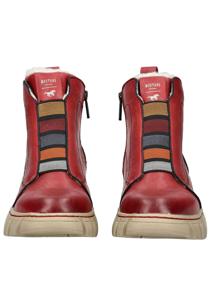 Mustang Stiefelette Lederimitat Rot Warmfutter