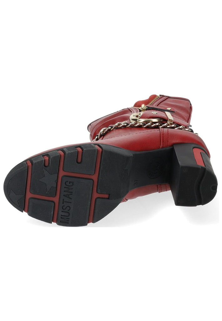Mustang Stiefelette Lederimitat Rot Warmfutter