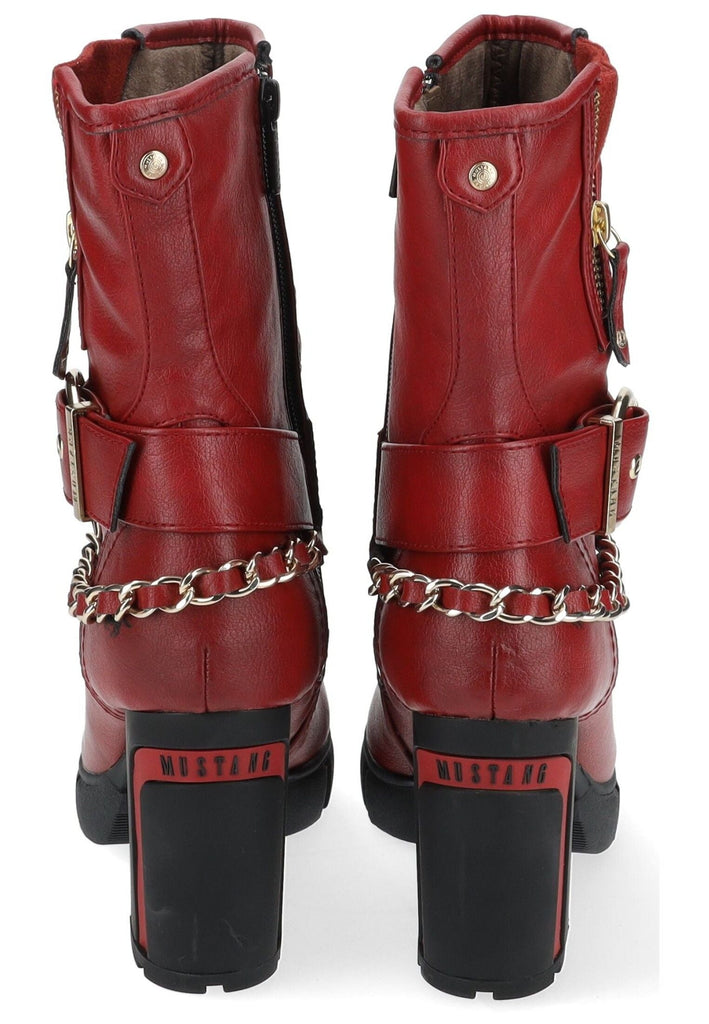 Mustang Stiefelette Lederimitat Rot Warmfutter