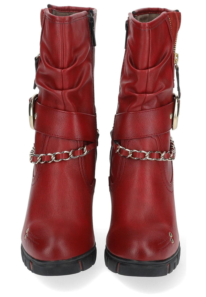 Mustang Stiefelette Lederimitat Rot Warmfutter
