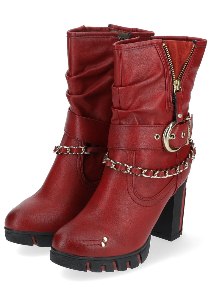 Mustang Stiefelette Lederimitat Rot Warmfutter