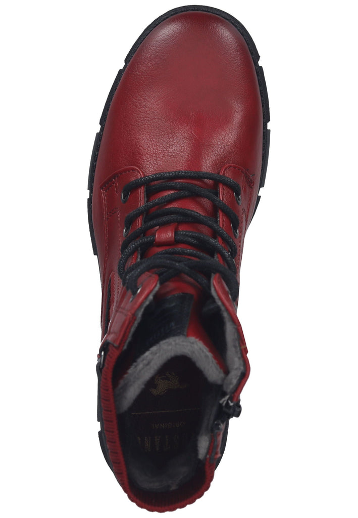 Mustang Stiefelette Lederimitat Rot Warmfutter