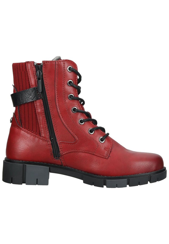 Mustang Stiefelette Lederimitat Rot Warmfutter