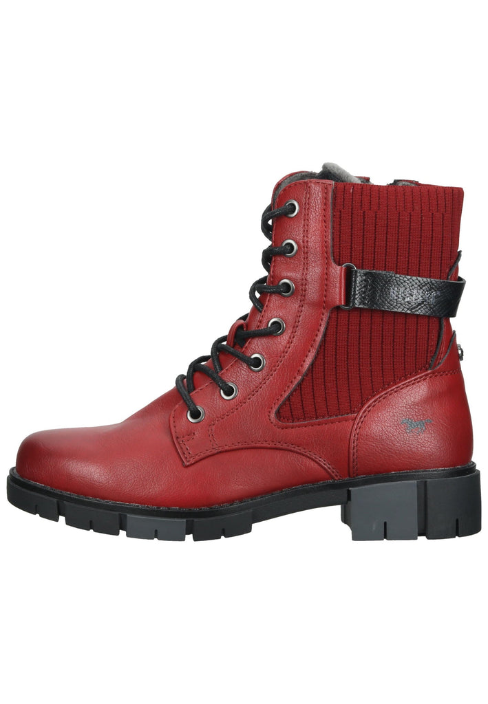 Mustang Stiefelette Lederimitat Rot Warmfutter
