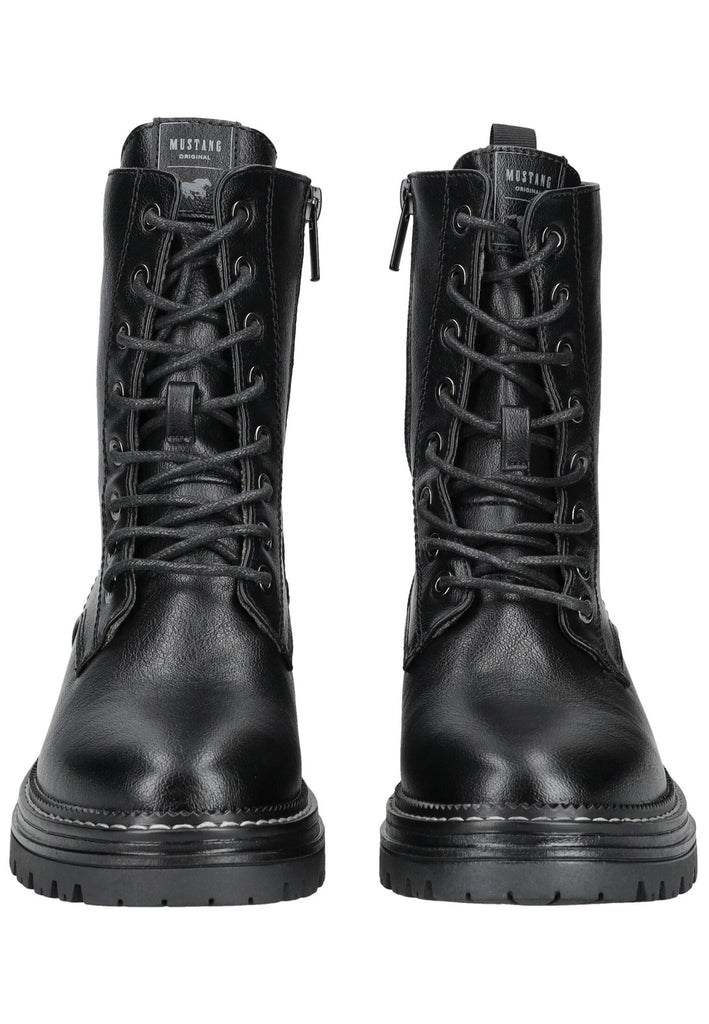 Mustang Stiefelette Lederimitat Schwarz Warmfutter