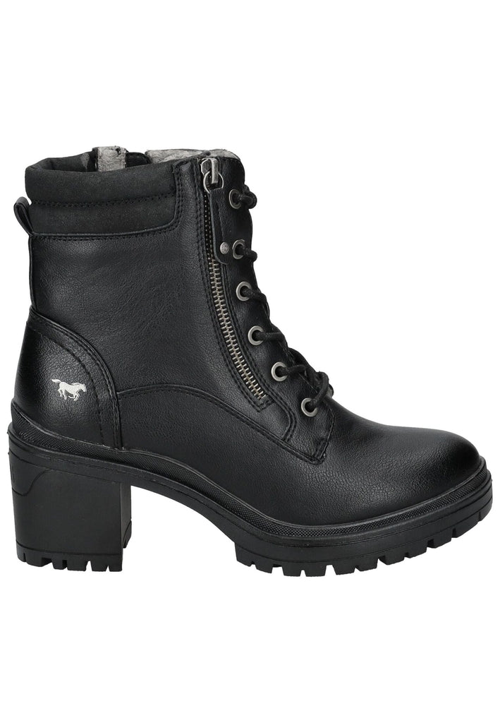 Mustang Stiefelette Lederimitat Schwarz Warmfutter
