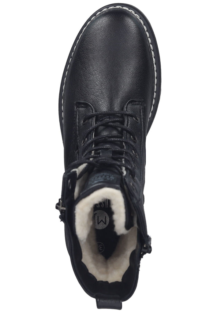 Mustang Stiefelette Lederimitat Schwarz Warmfutter