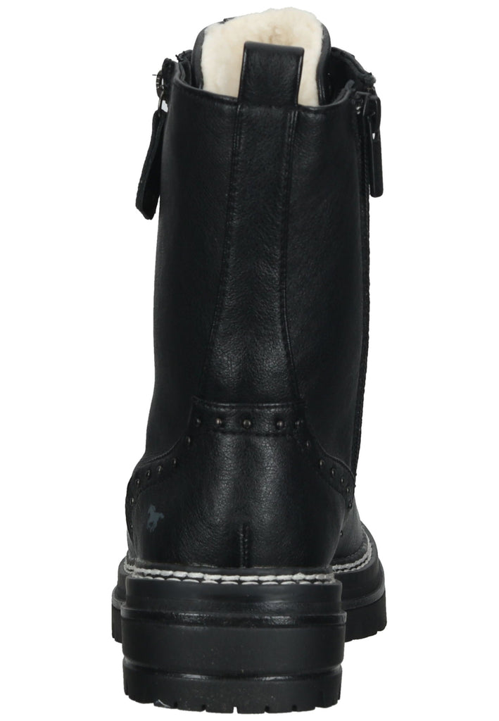 Mustang Stiefelette Lederimitat Schwarz Warmfutter