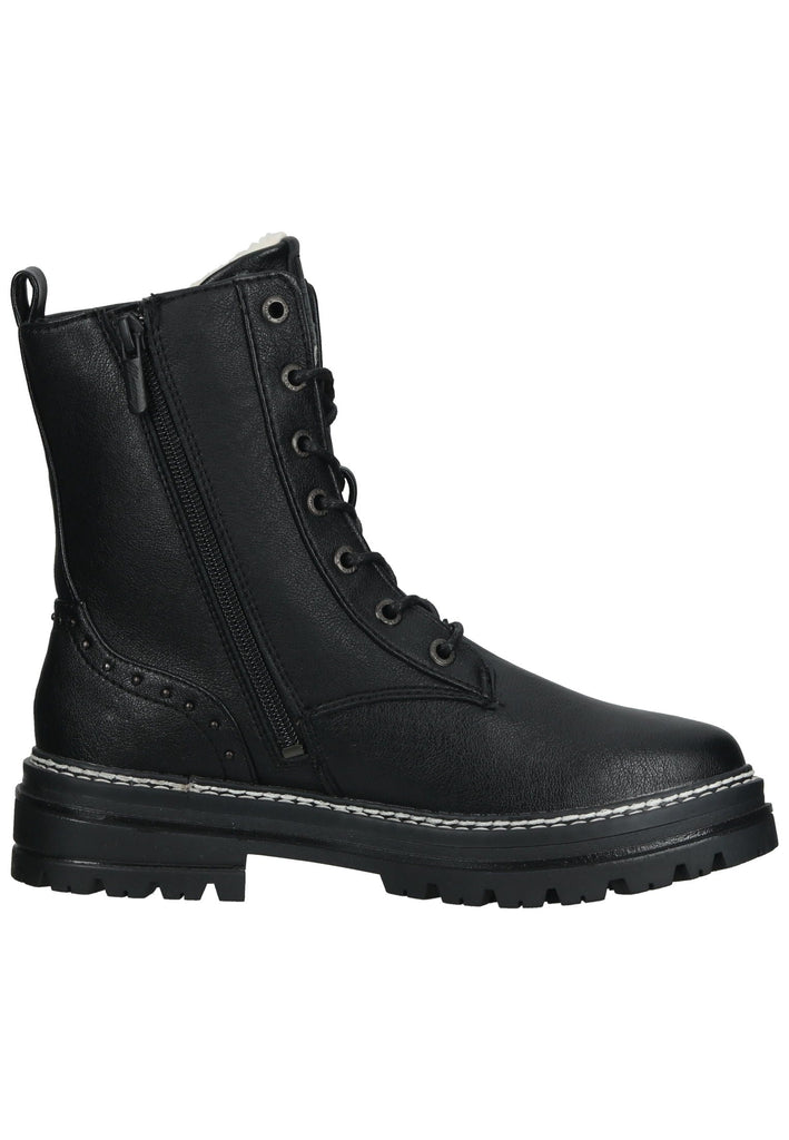 Mustang Stiefelette Lederimitat Schwarz Warmfutter