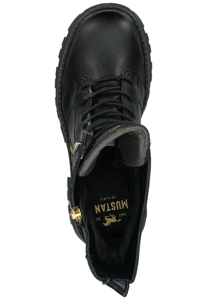 Mustang Stiefelette Lederimitat Schwarz Warmfutter