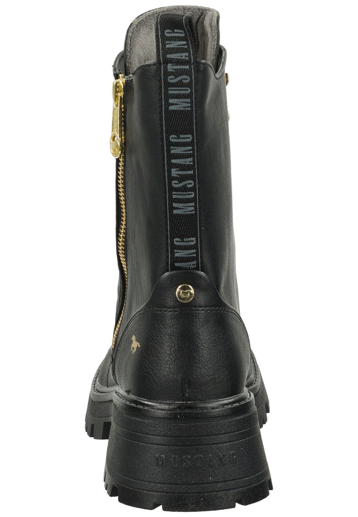 Mustang Stiefelette Lederimitat Schwarz Warmfutter