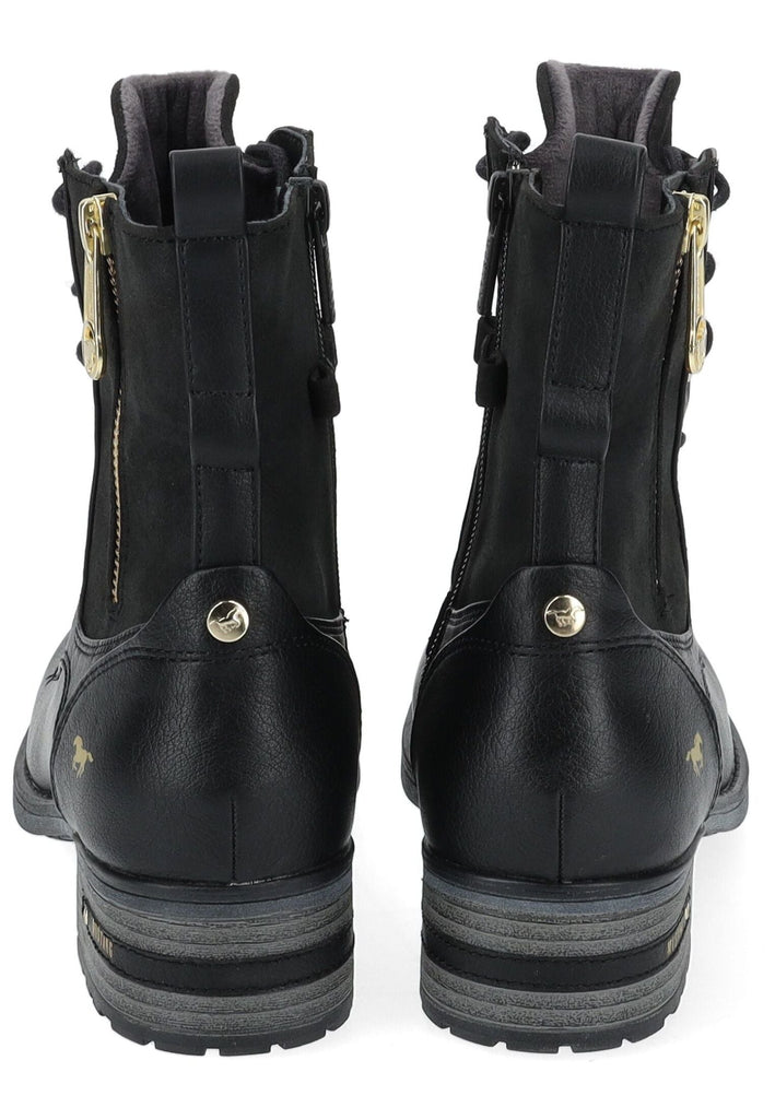 Mustang Stiefelette Lederimitat Schwarz Warmfutter