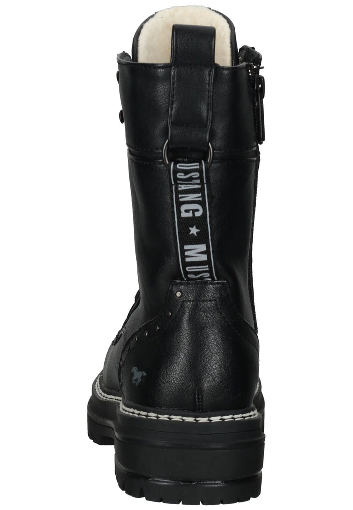 Mustang Stiefelette Lederimitat Schwarz Warmfutter