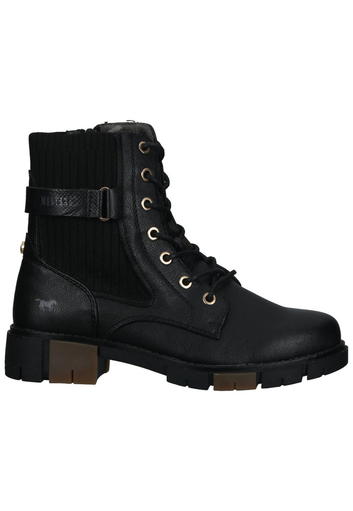 Mustang Stiefelette Lederimitat Schwarz Warmfutter