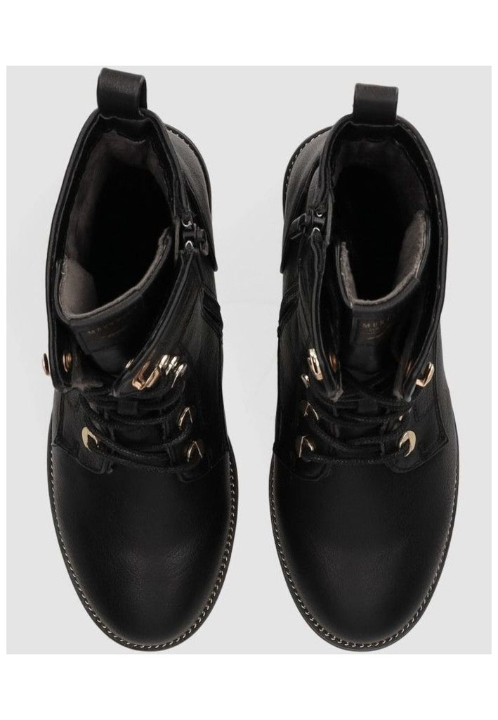 Mustang Stiefelette Lederimitat Schwarz Warmfutter