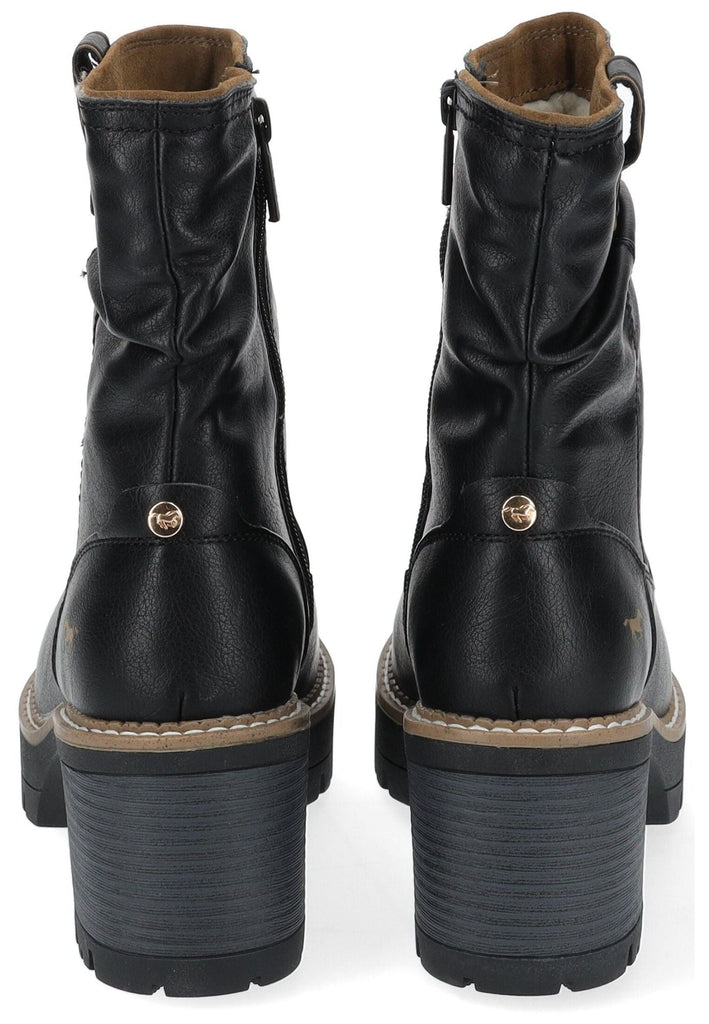 Mustang Stiefelette Lederimitat Schwarz Warmfutter
