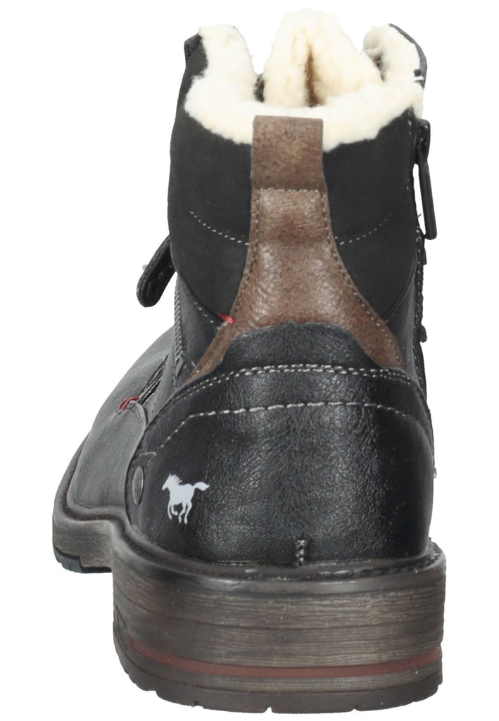 Mustang Stiefelette Lederimitat Schwarz Warmfutter