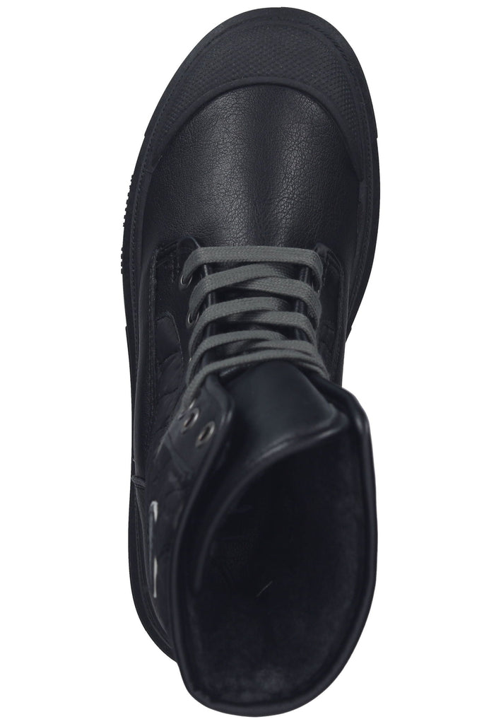 Mustang Stiefelette Lederimitat Schwarz Warmfutter