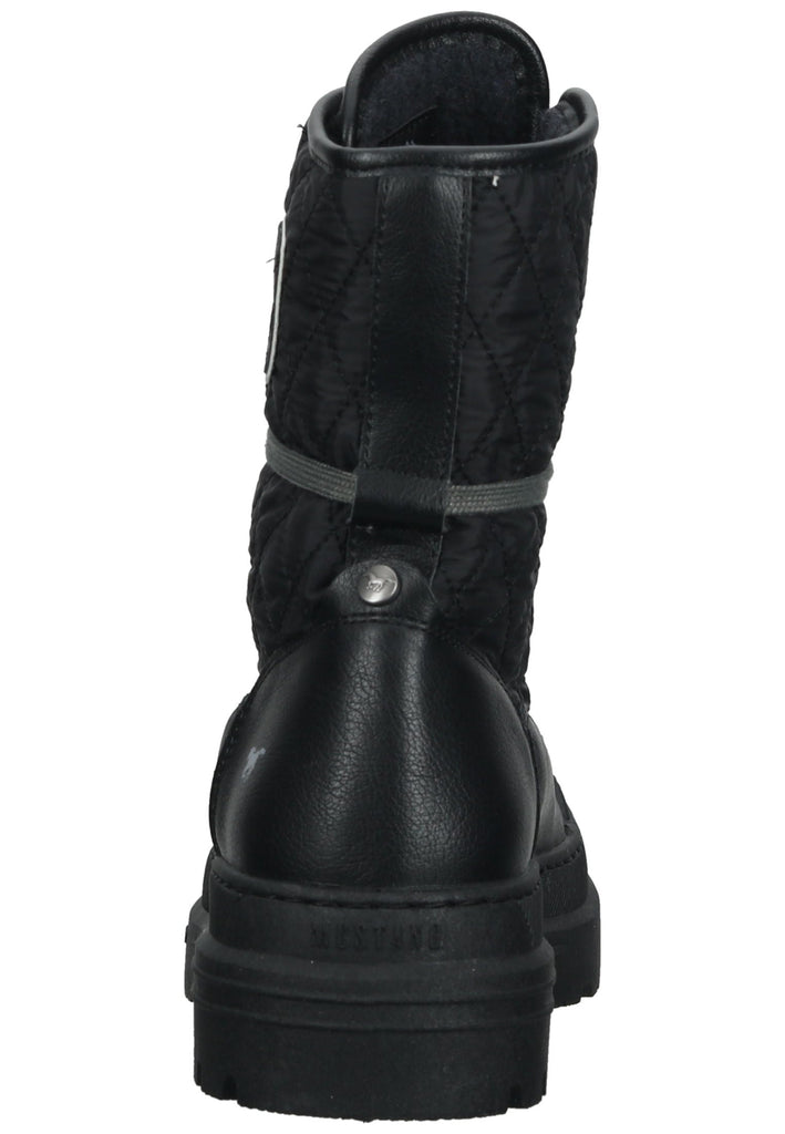 Mustang Stiefelette Lederimitat Schwarz Warmfutter