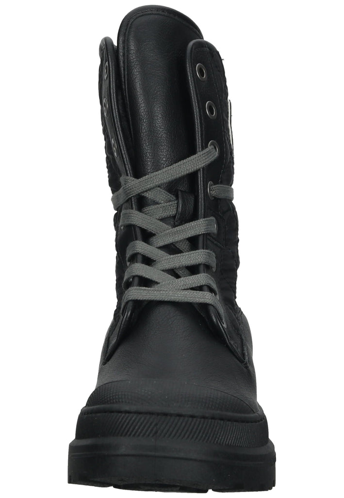 Mustang Stiefelette Lederimitat Schwarz Warmfutter