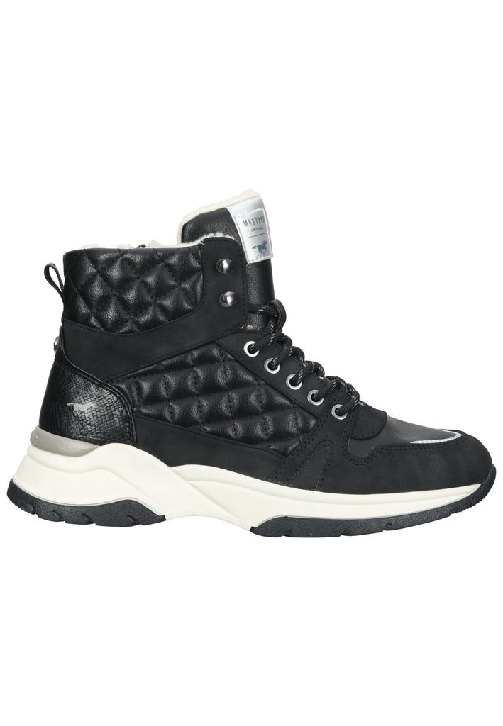 Mustang Stiefelette Lederimitat Schwarz Warmfutter