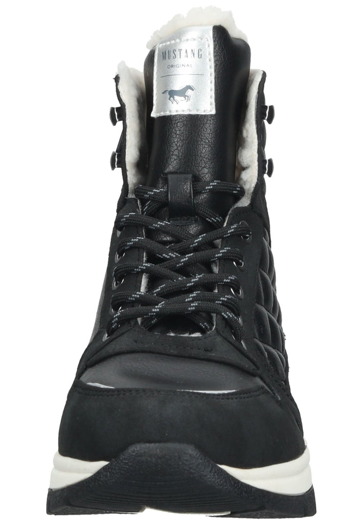 Mustang Stiefelette Lederimitat Schwarz Warmfutter