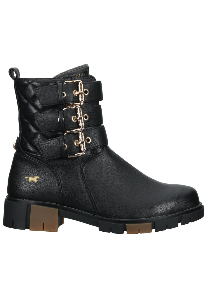 Mustang Stiefelette Lederimitat Schwarz Warmfutter