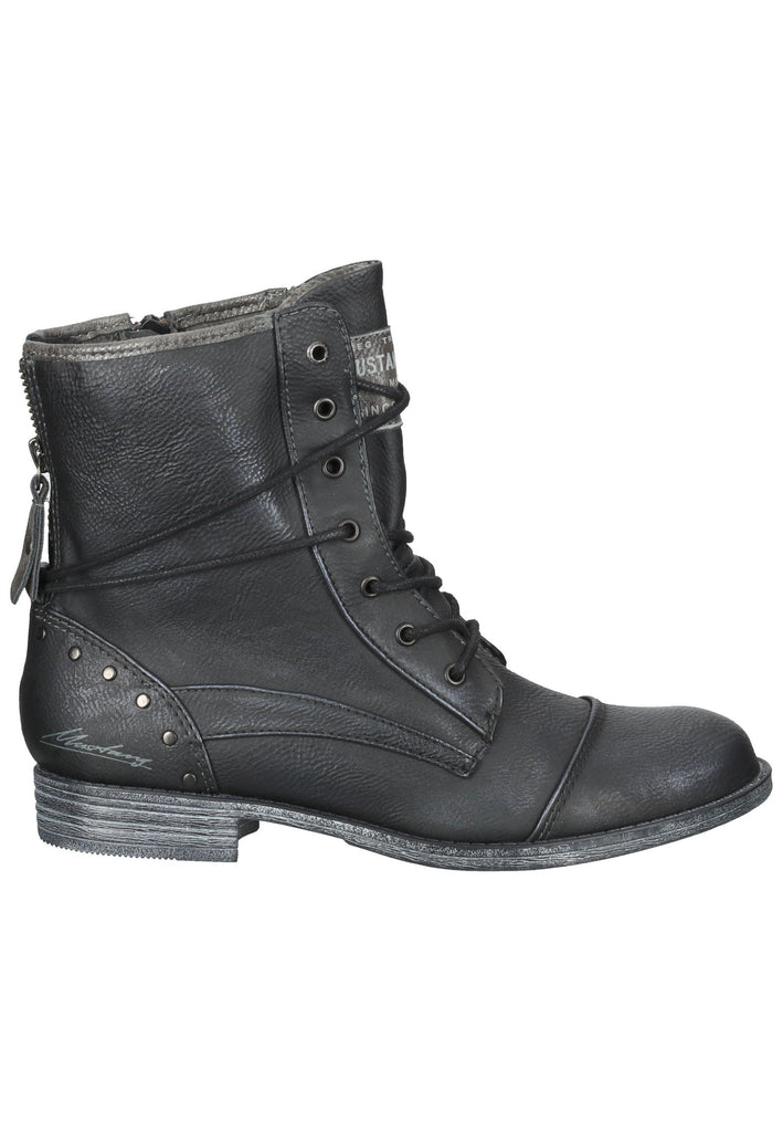 Mustang Stiefelette Lederimitat Schwarz Warmfutter
