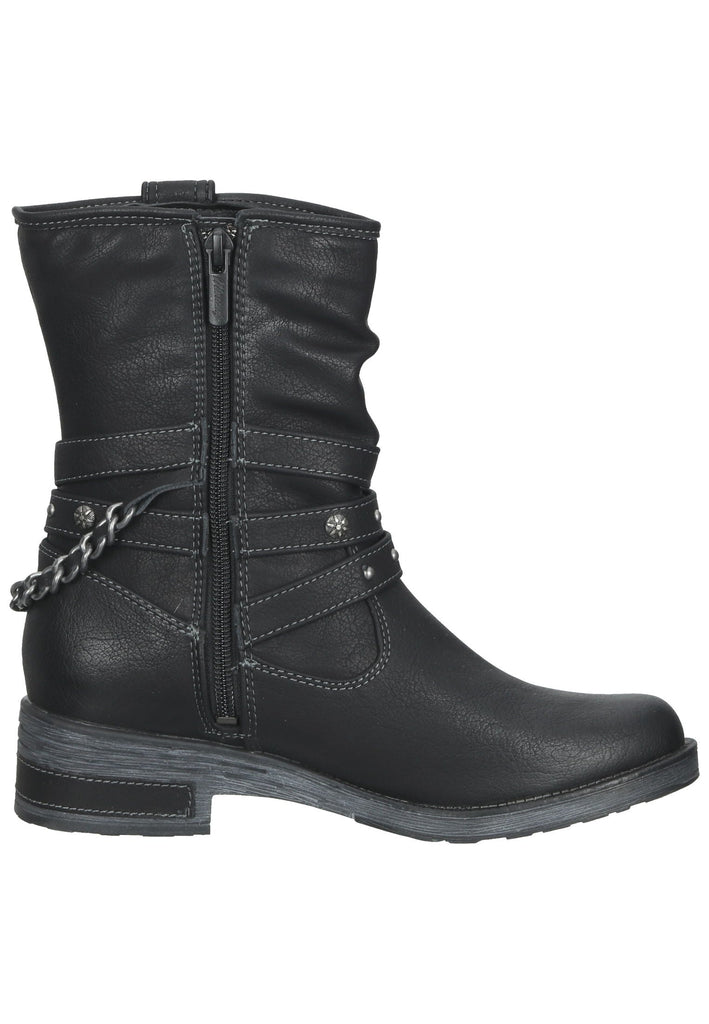 Mustang Stiefelette Lederimitat Schwarz Warmfutter