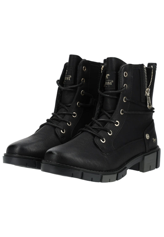 Mustang Stiefelette Lederimitat Schwarz Warmfutter