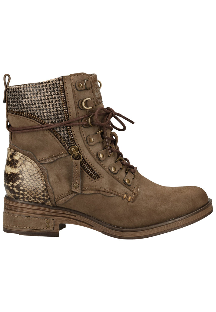 Mustang Stiefelette Lederimitat Taupe Warmfutter