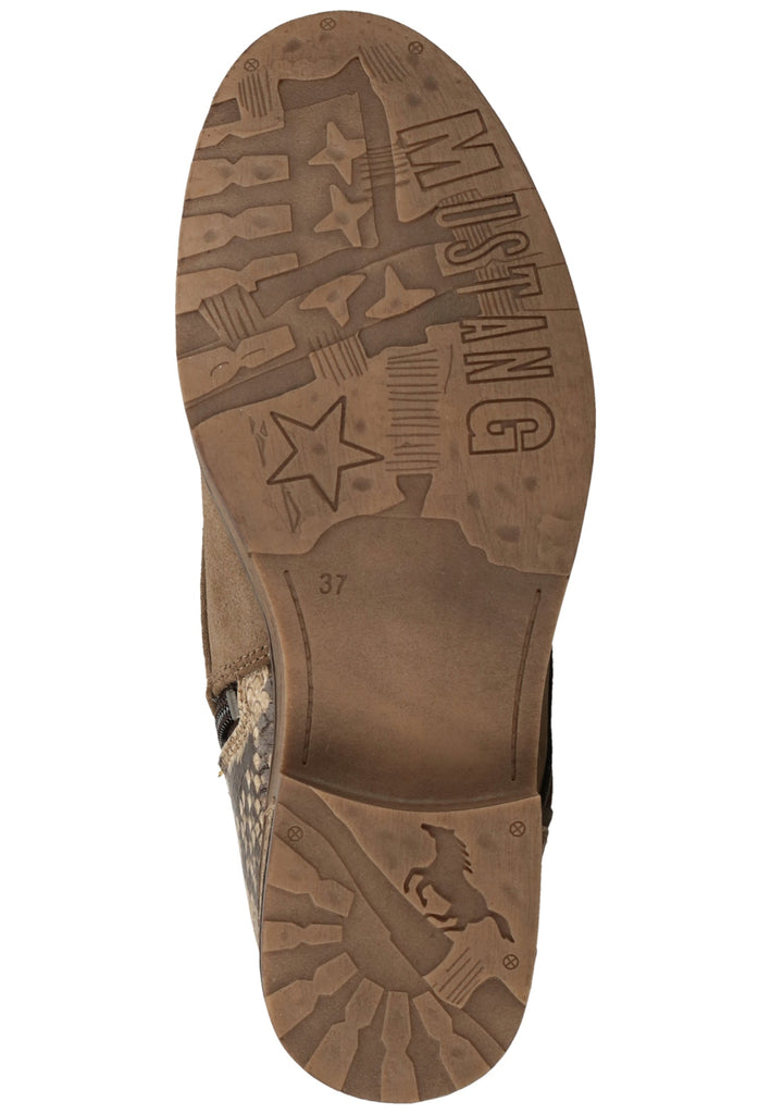 Mustang Stiefelette Lederimitat Taupe Warmfutter