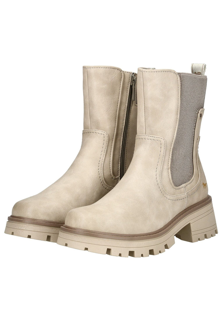 Mustang Stiefelette Lederimitat/Textil Beige Warmfutter