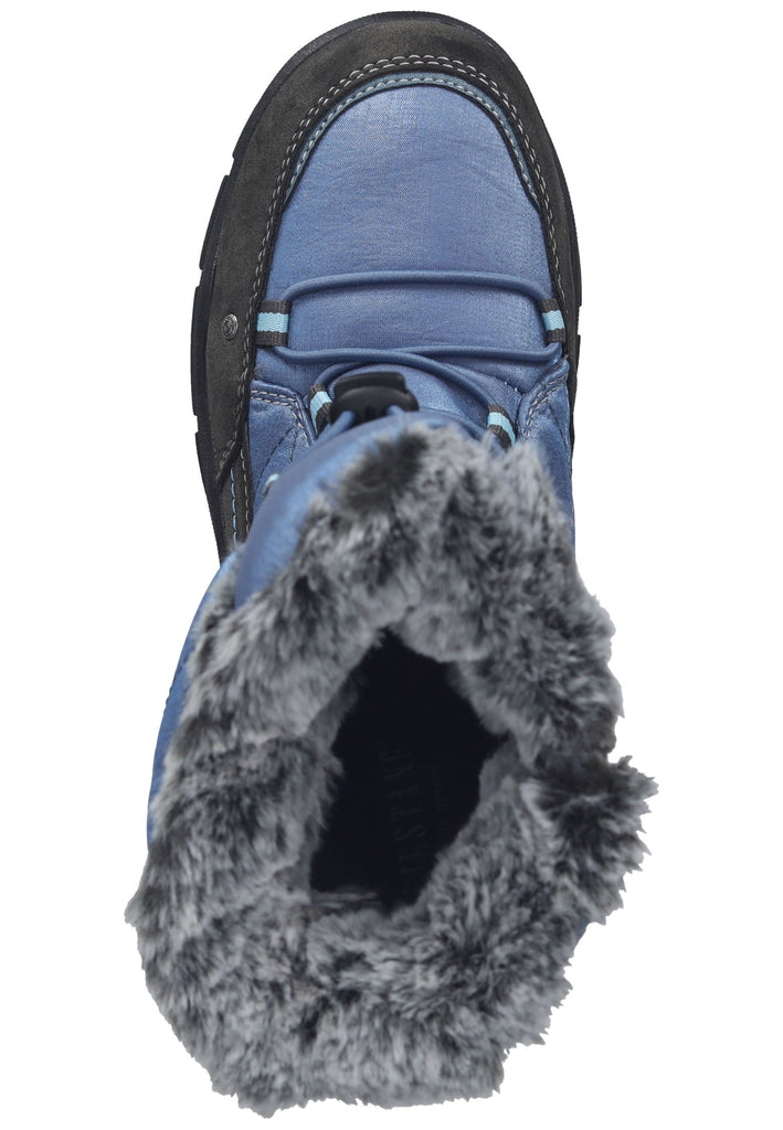 Mustang Stiefelette Lederimitat/Textil Blau Warmfutter
