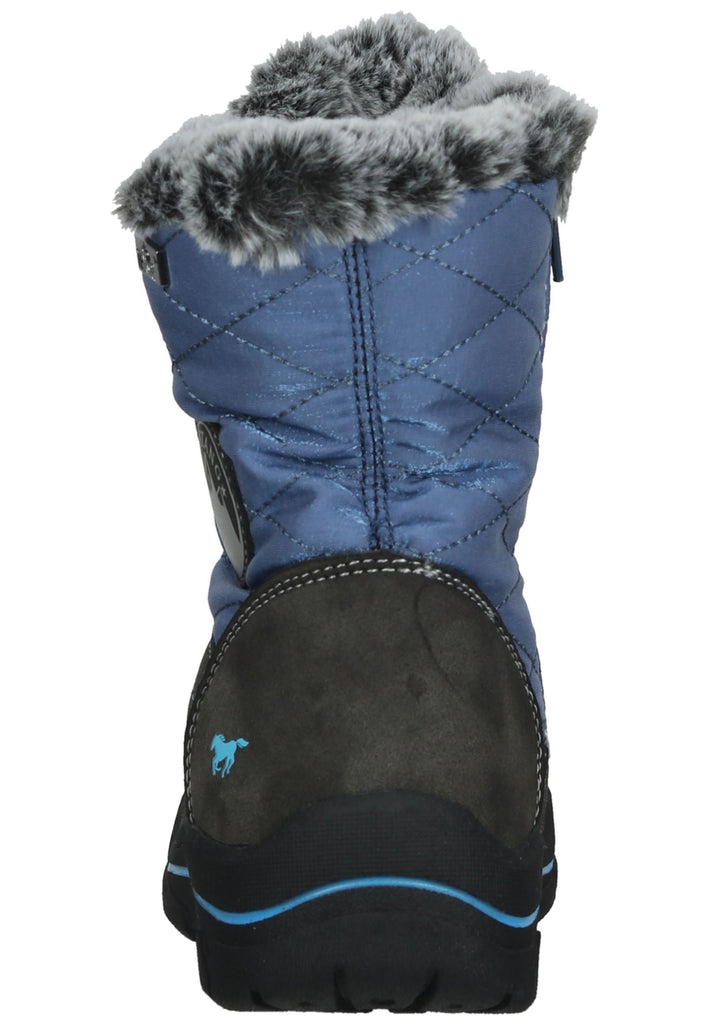 Mustang Stiefelette Lederimitat/Textil Blau Warmfutter