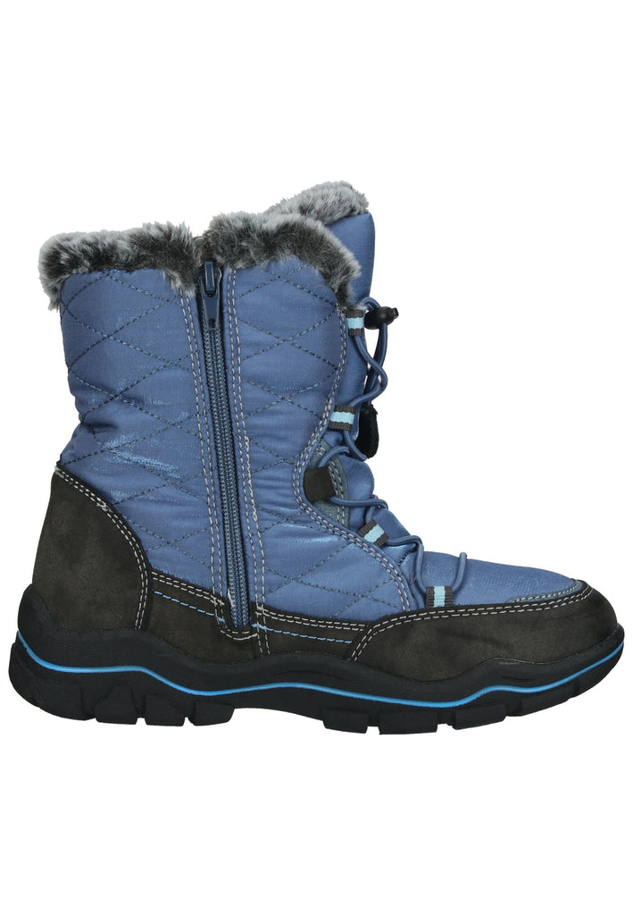 Mustang Stiefelette Lederimitat/Textil Blau Warmfutter