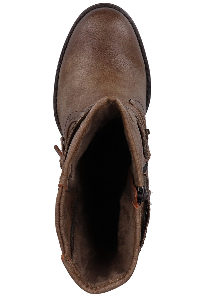 Mustang Stiefelette Lederimitat/Textil Braun Warmfutter