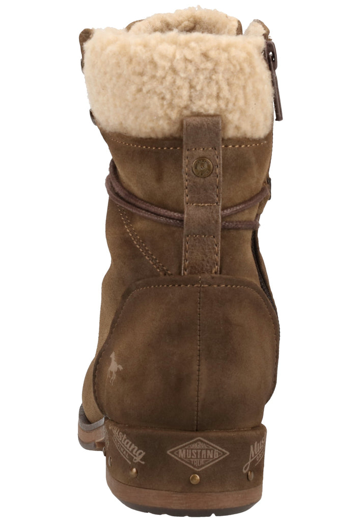 Mustang Stiefelette Lederimitat/Textil Braun Warmfutter