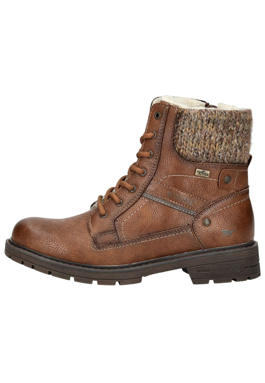 Mustang Stiefelette Lederimitat/Textil Braun Warmfutter